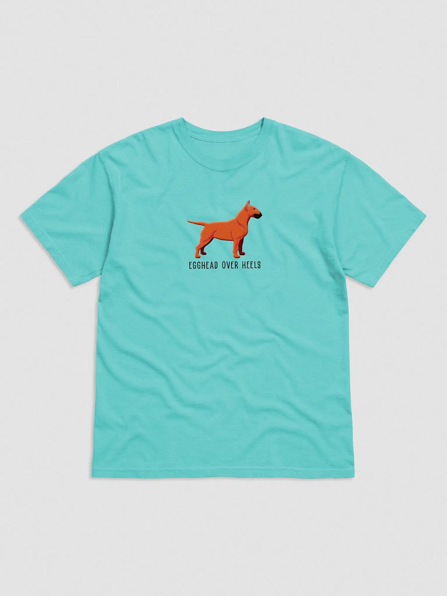Egghead Over Heels T-Shirt(Embroidered) of an English Bull Terrier(Red) product image (17)