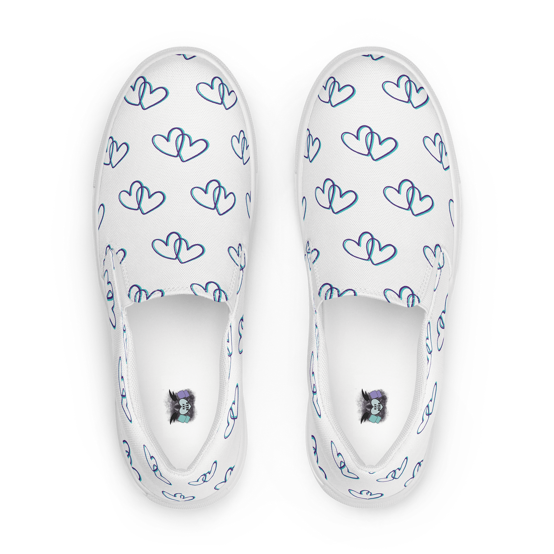 White Heart Women's Canvas Slip-On Shoes product image (1)