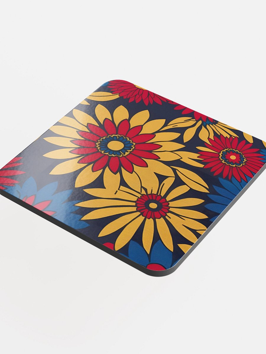Vibrant Floral Glossed Cork Coaster product image (4)