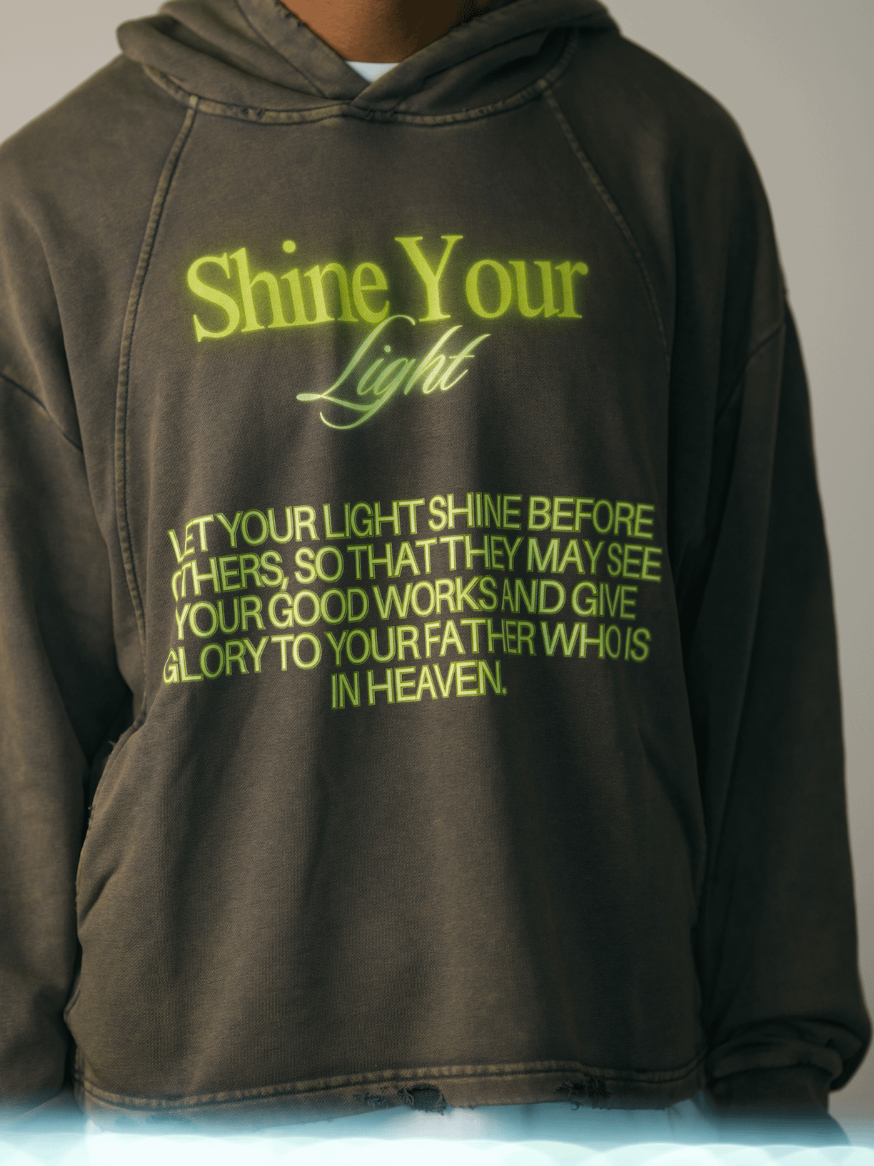Vintage Washed “Shine Your Light” Hoodie product image (2)