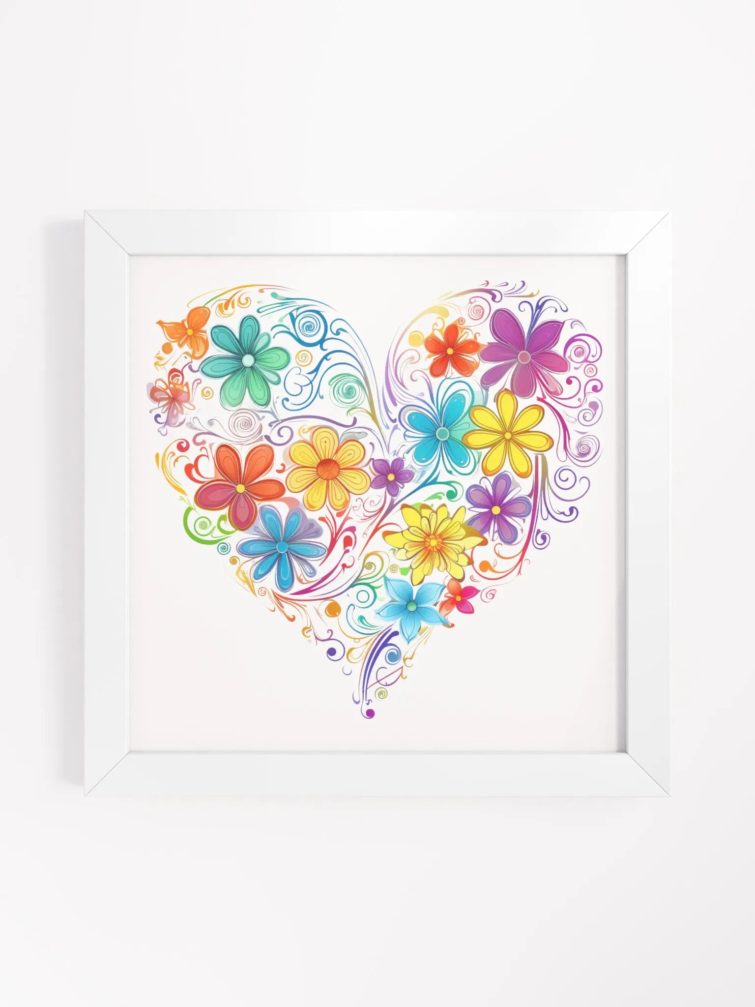 Floral Heart Rainbow Wall Art product image (1)