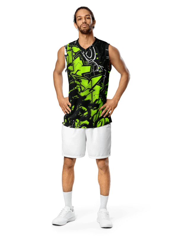 Cool-Yellow Graffiti Basketball Jersey product image (1)