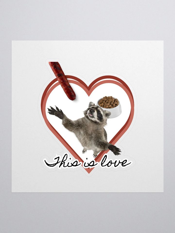 Sticker - This Is Love Raccoon product image (3)