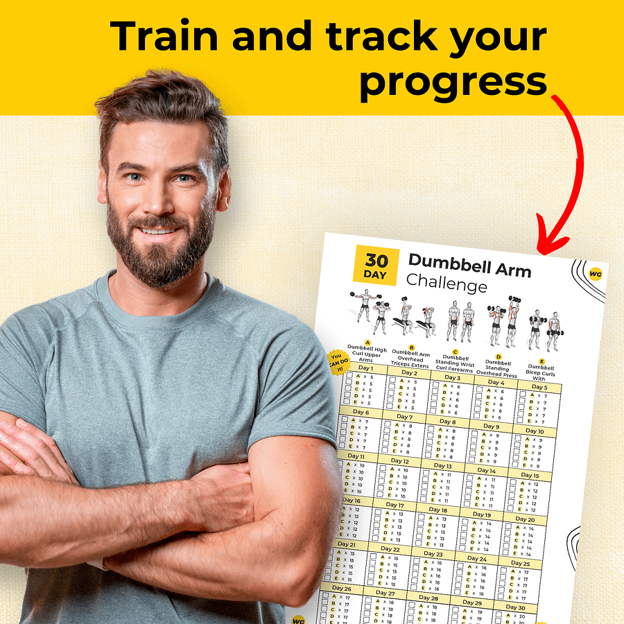 30 Day Dumbbell Arm Challenge - Printable Workout Tracker product image (2)