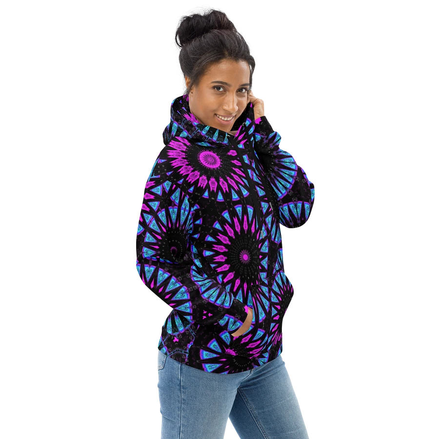 Abstract Circular Shapes in Turquoise, Black and Pink Unisex All Over Print Hoodie product image (2)