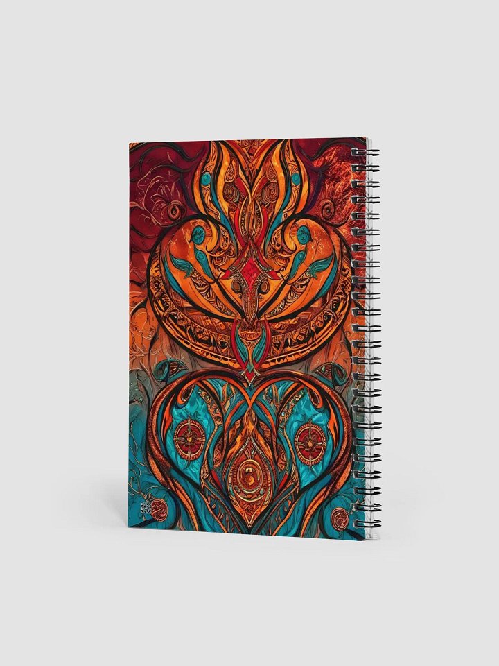 Burnt Orange, Sienna & Aqua Painted Mandala Art Spiral Notebook product image (2)