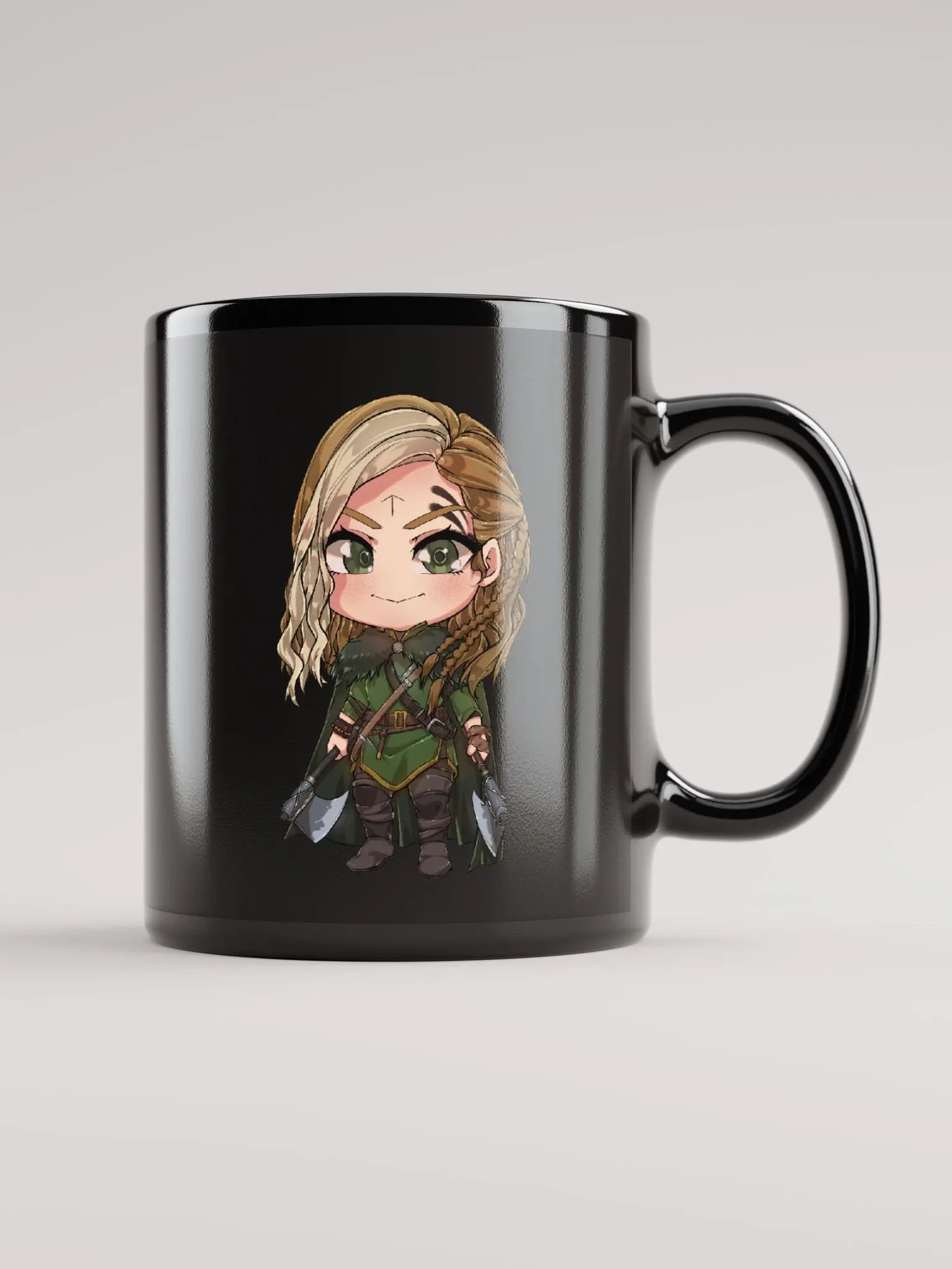 Queen Alpha Jen Character Black Glossy Mug product image (1)