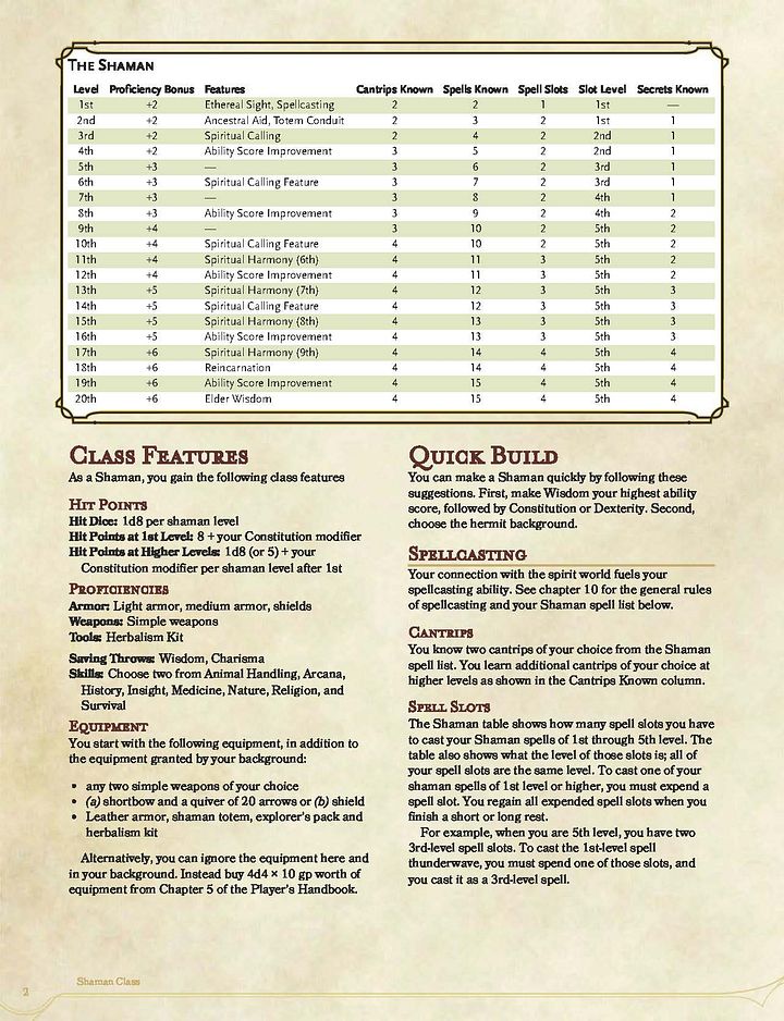 Shaman 5E Class (PDF) product image (2)