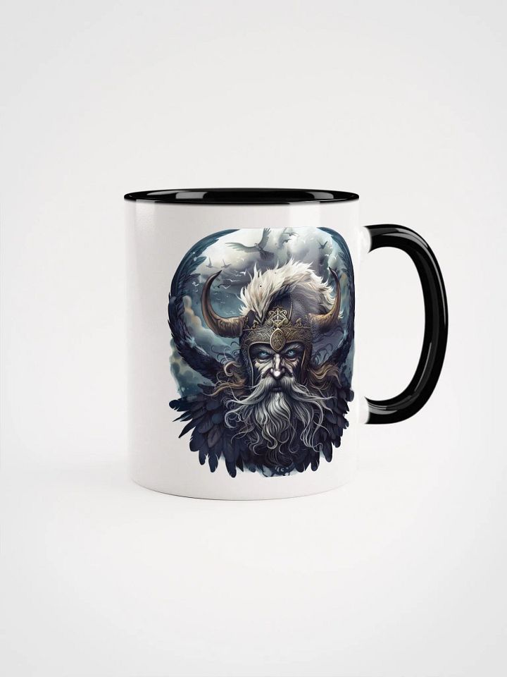 Odin - The Allfather of Norse Gods Ceramic Mug with Black Color Inside product image (2)
