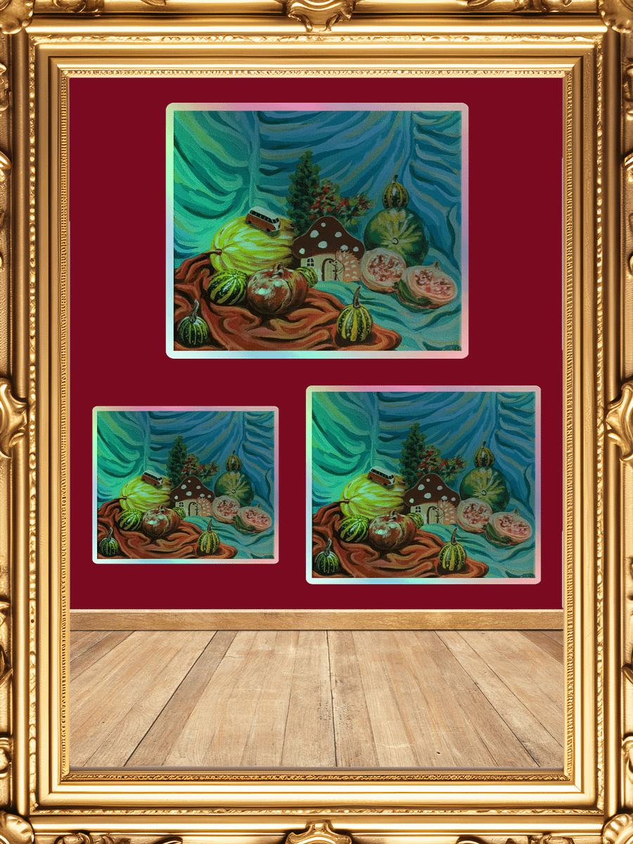 Whimsical Hedgehog Mushroom Sanctuary Sticker product image (2)