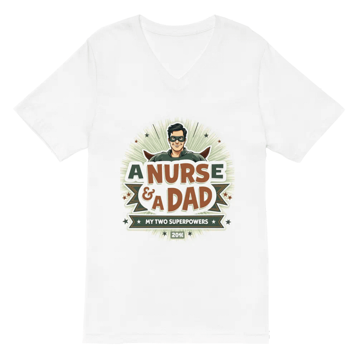 Superhero Nurse & Dad V-Neck Tee product image (6)