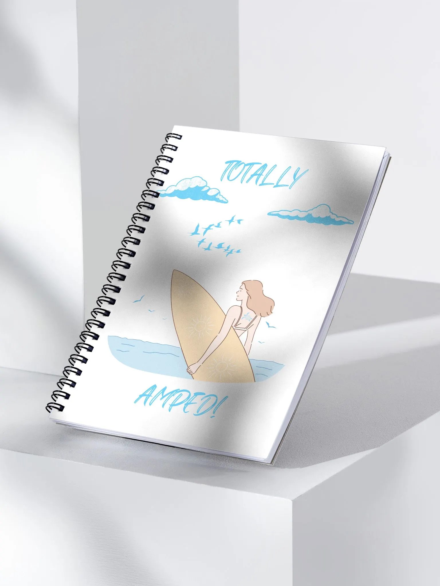Totally Amped! Woman Surfer Spiral Notebook product image (3)