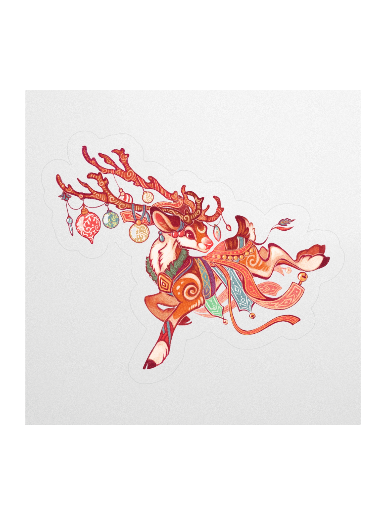 Yule deer | Kiss-cut sticker product image (1)