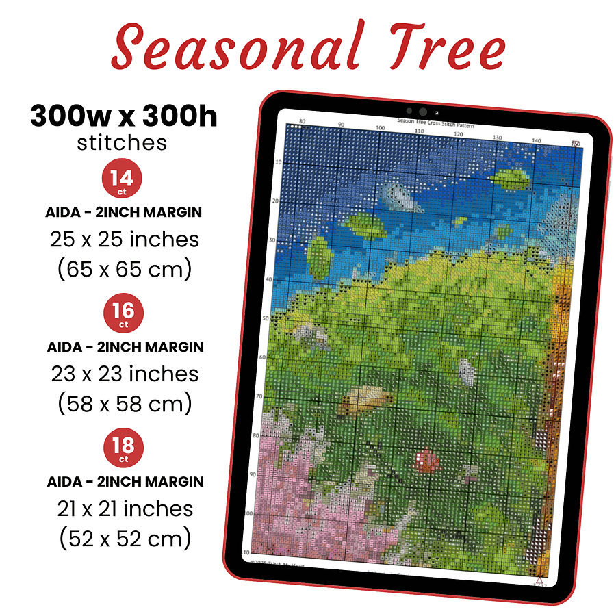 Seasonal Tree Cross Stitch Pattern product image (2)