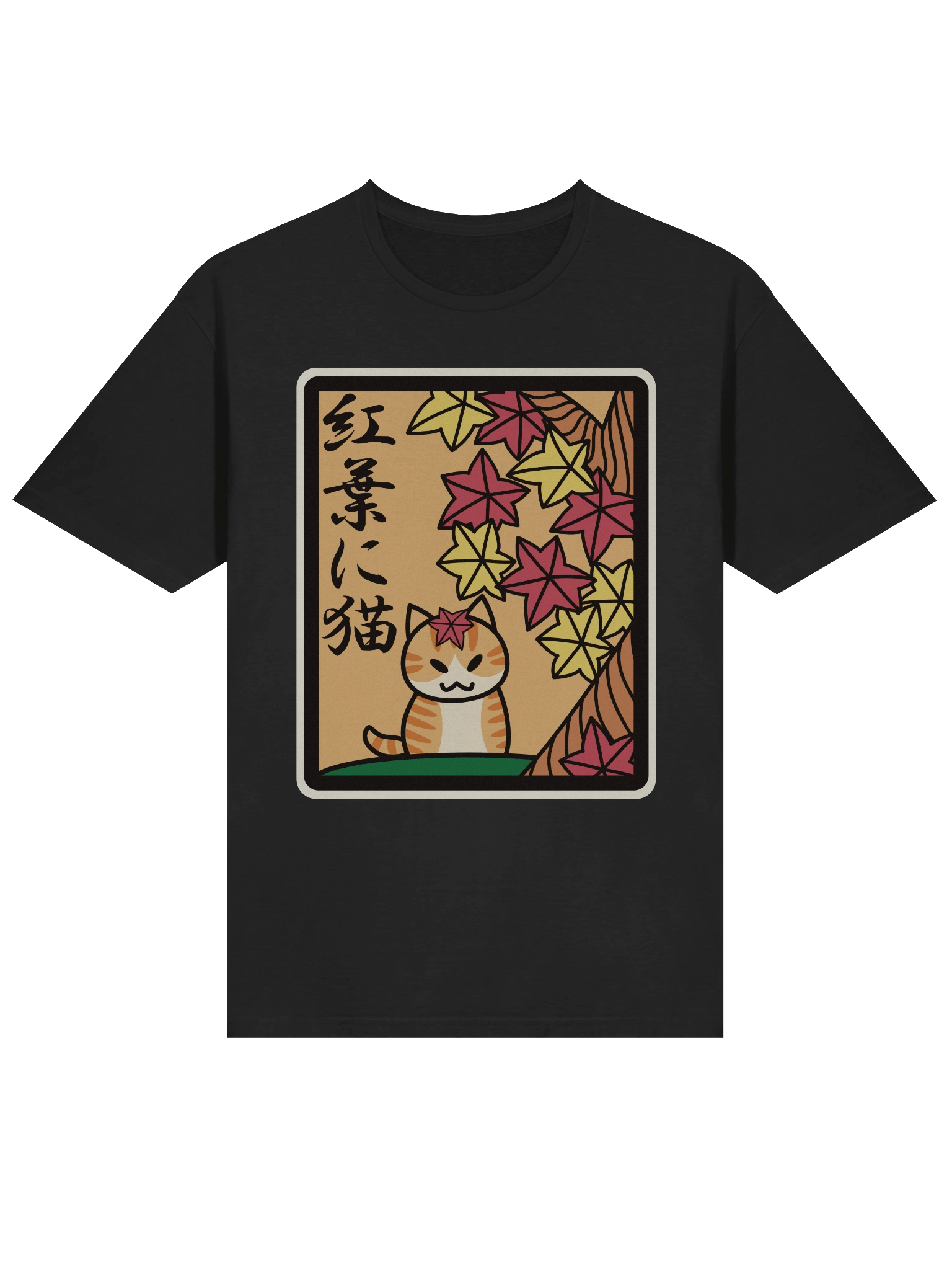 October Hanafuda Cat - Unisex Adult Super Soft Lightweight T-shirt product image (1)