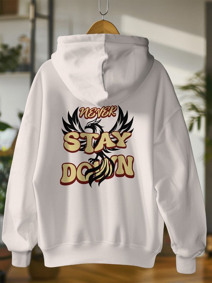Phoenix Rising Never Stay Down Premium Hoodie Design On Back product image (1)