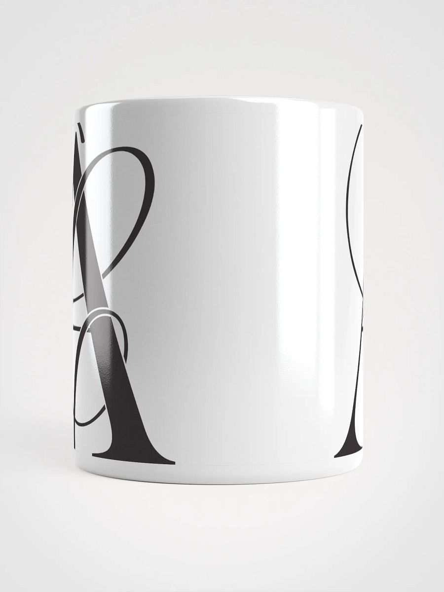 Elegant A Calligraphy White Glossy Mug (Black) product image (5)
