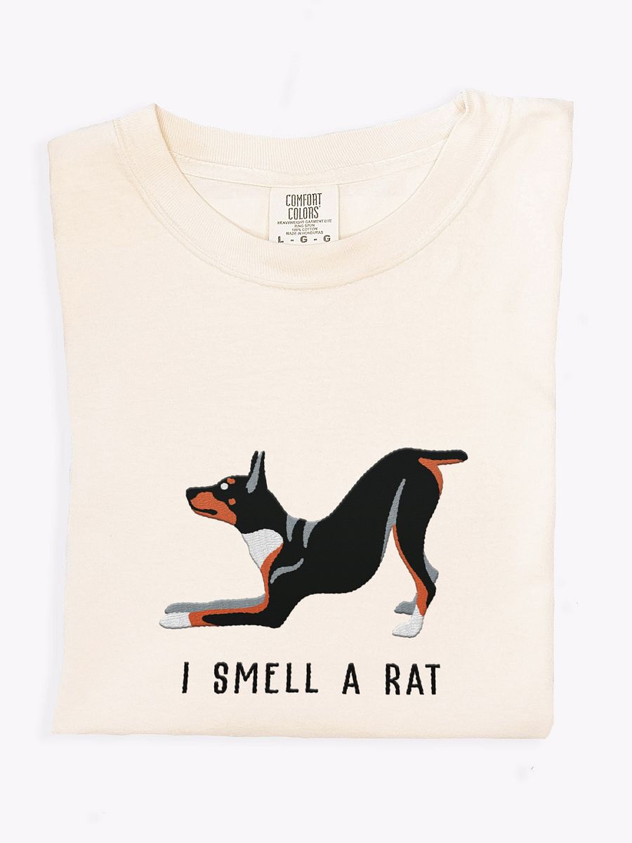 I Smell a Rat T-Shirt(Embroidered) of a Rat Terrier(Tricolor) product image (1)
