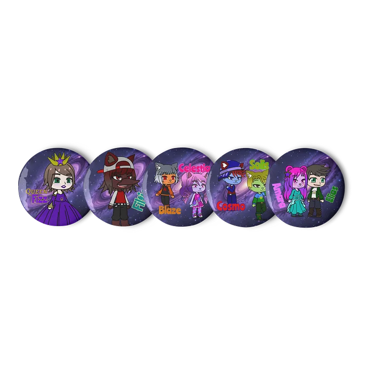 Queen Fizz and the Royal Family (The Shadow Galaxy) Set of Pib Buttons product image (1)