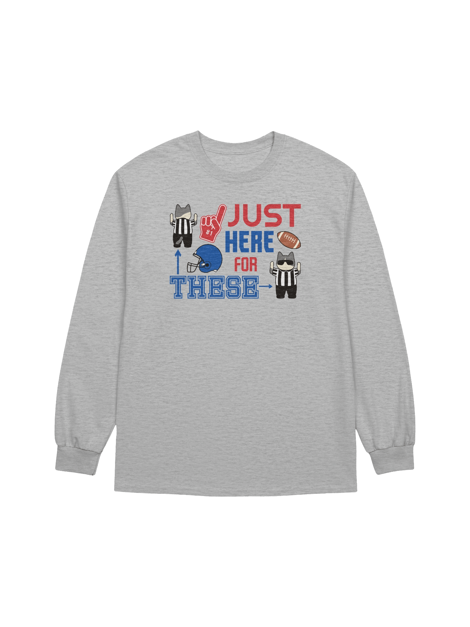 American Football Cat (JUST HERE FOR THESE - touchdown signals) - Unisex Adult Long Sleeve T-shirt product image (5)