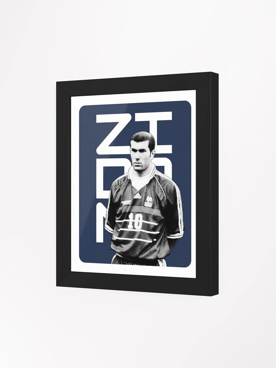 Zinedine Zidane BW France Name Art Framed Print product image (2)