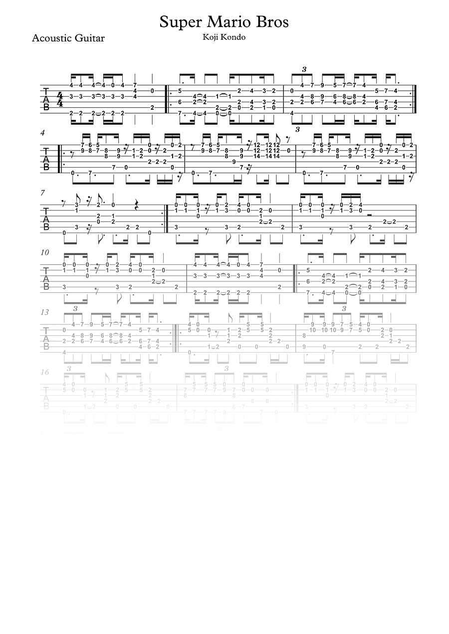 Super Mario Bros - Partitura + Tabs product image (3)