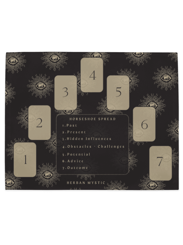 Dark Mystic Eye Divination Placemats - 4-Piece Tarot Reading Set with Spread Guide product image (5)