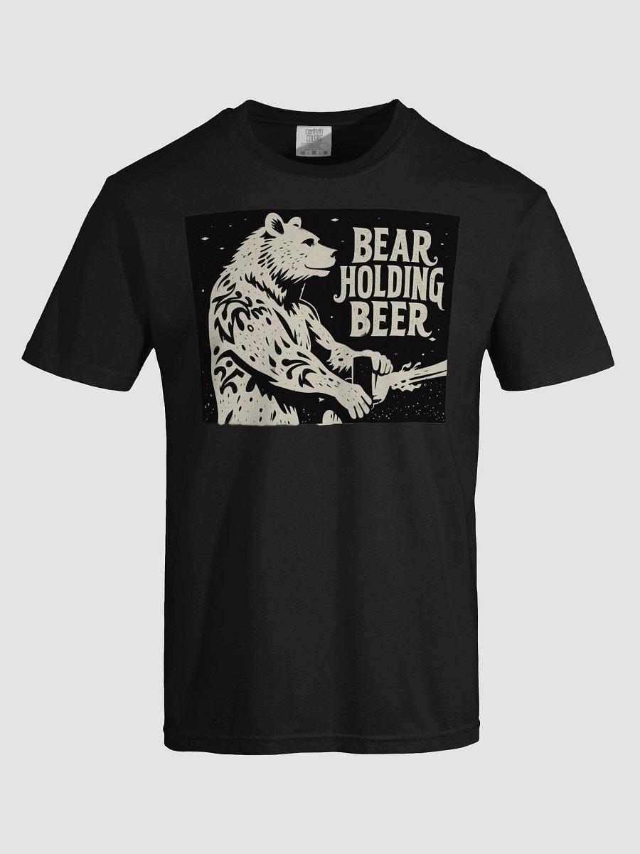 Whimsical Bear with Beer | Linocut Art Print T-Shirt product image (39)