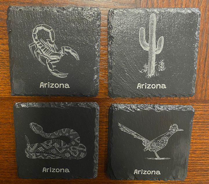 Slate Coasters - Arizona Themed Set of 4 Custom Laser Engraved product image (2)