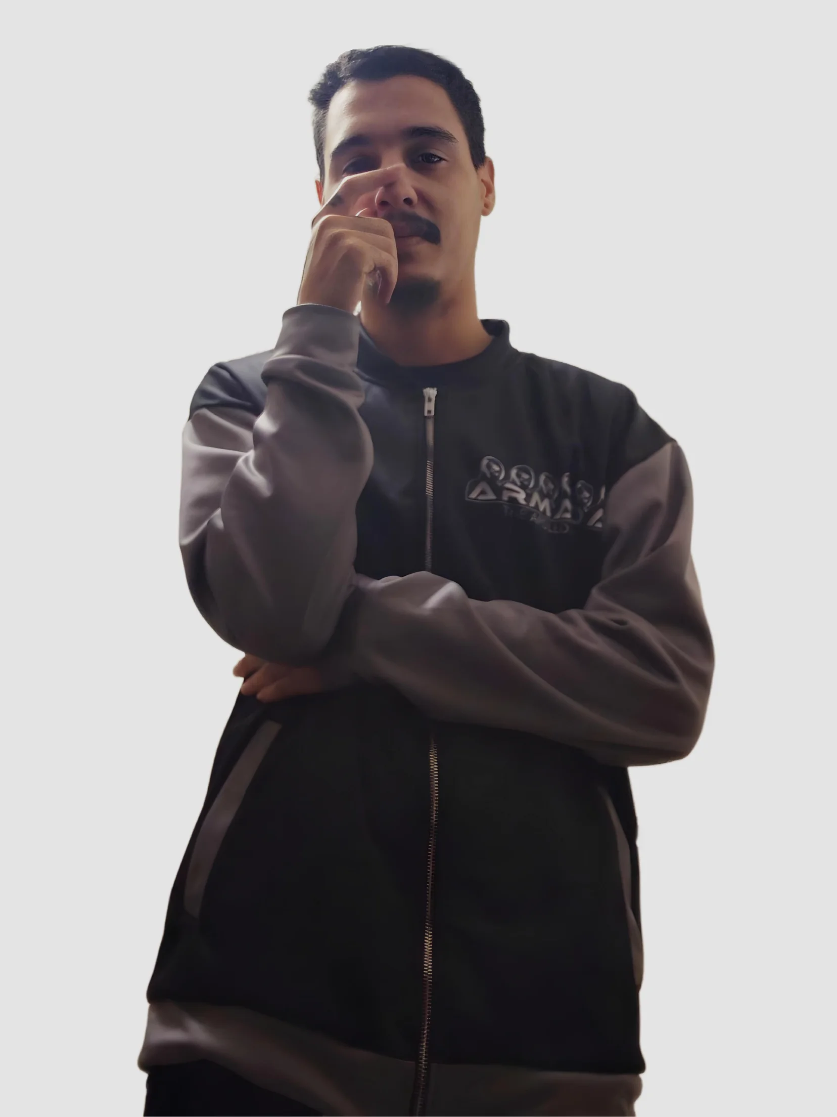 Spread Cheeks NOT Hate Grey Sleeves Bomber Jacket product image (3)