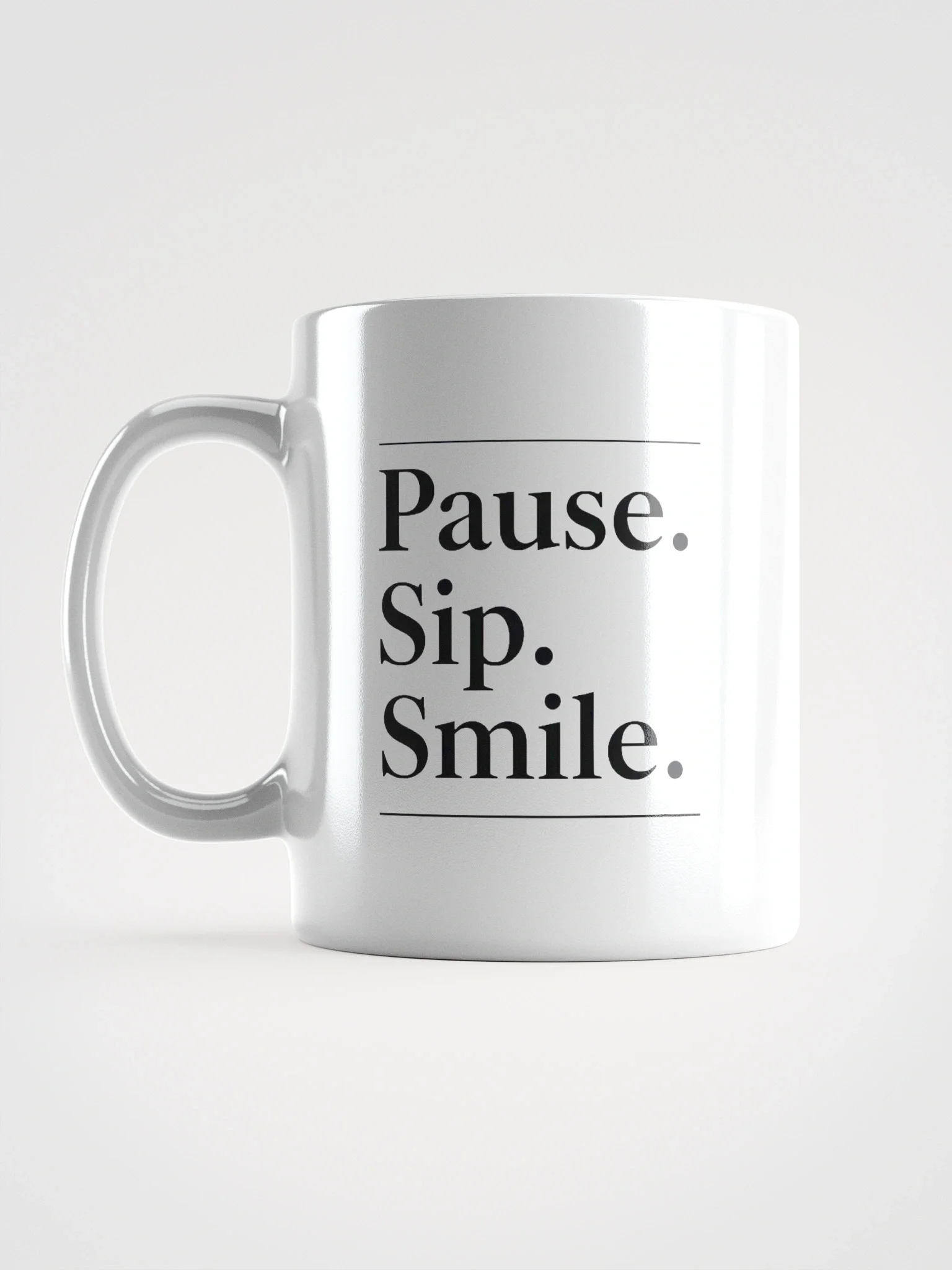 Pause. Sip. Smile. Coffee Mug – Inspirational Ceramic Cup for Mindful Moments & Daily Motivation product image (1)