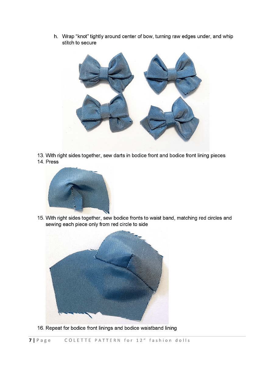 Colette sewing pattern for 12" fashion dolls product image (4)