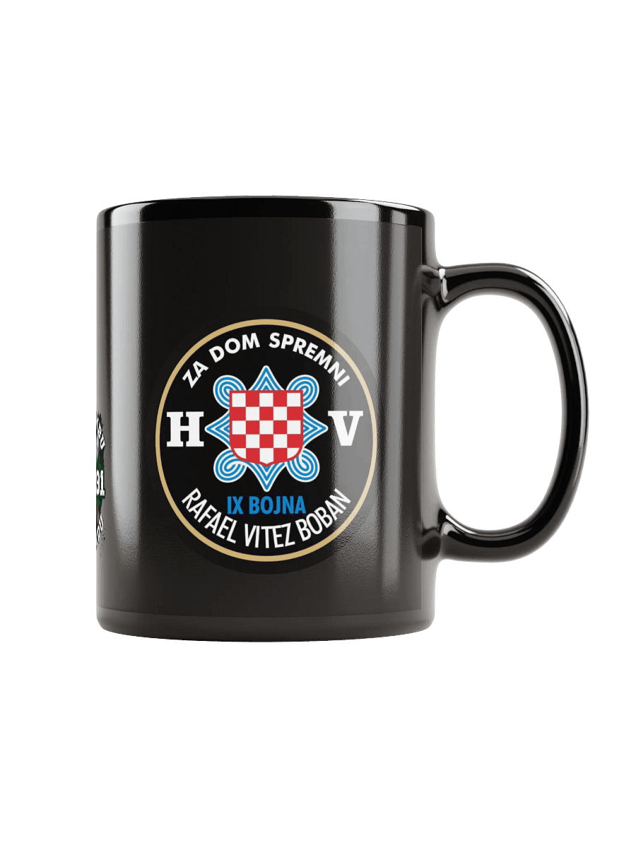 Patriotic Emblem Black Mug IX BOJNA HOS RAFAEL VITEZ BOBAN product image (1)
