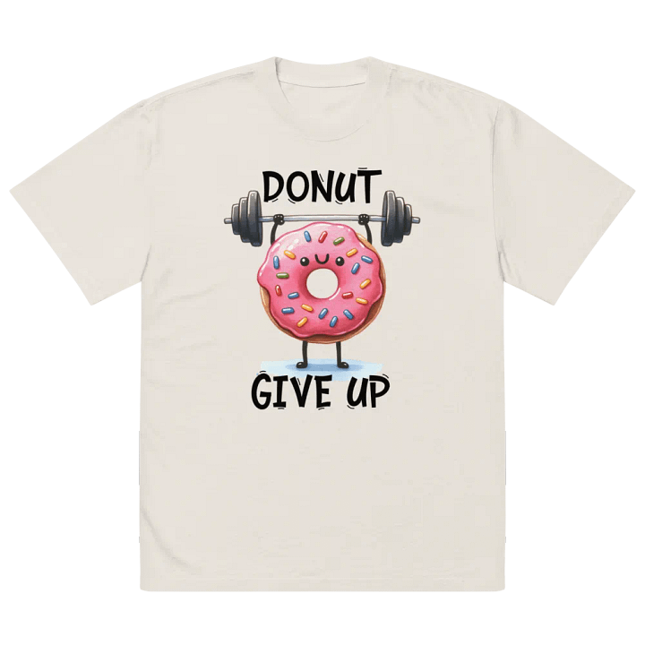 Playful Donut Lifts Weights Cartoon T-Shirt product image (2)