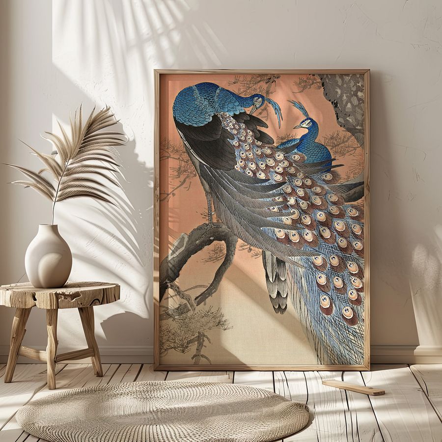 Two Peacocks on Tree Branch (1900 - 1930) by Ohara Koson product image (2)
