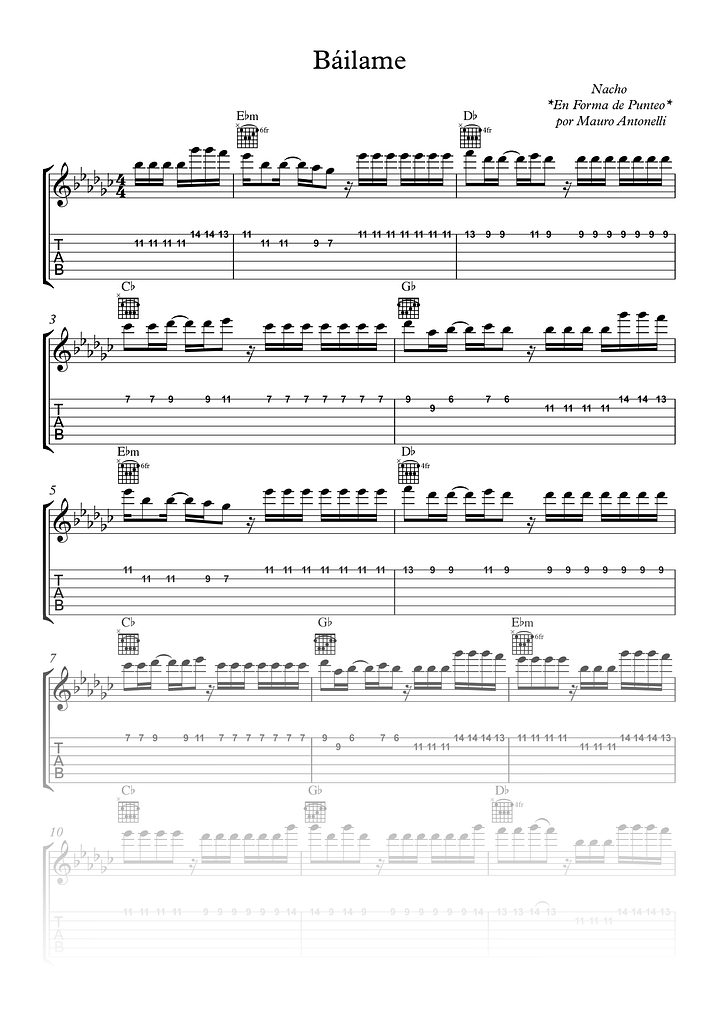 Bailame - Partitura + Tab + Acordes + Pista product image (1)