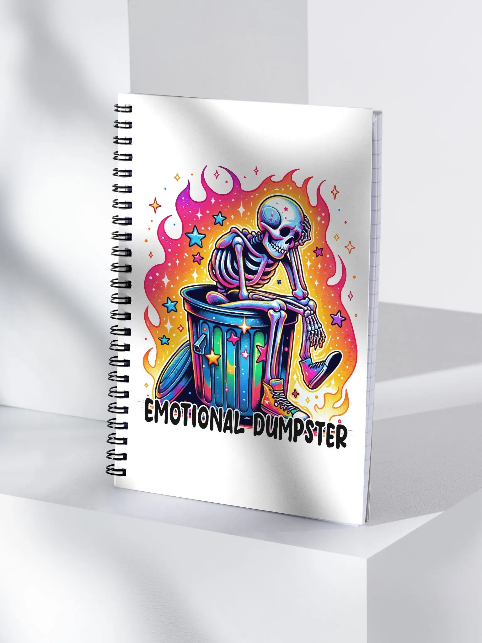 Whimsical Skeleton Emotional Dumpster Notebook product image (4)