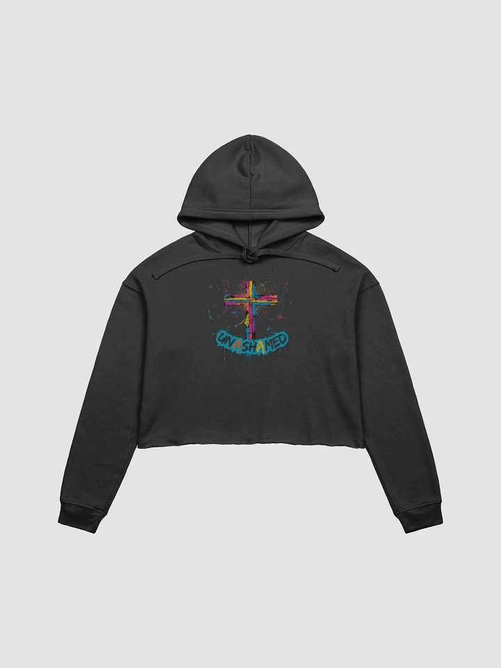 Unashamed Ro 1:16 Cross Crop Top Hoodie - Women's Bella + Canvas fit product image (3)