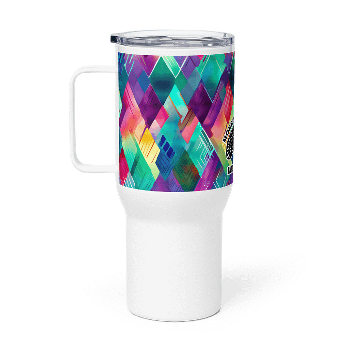 "Watercolor Diamonds" Travel Mug w/ Handle product image (2)