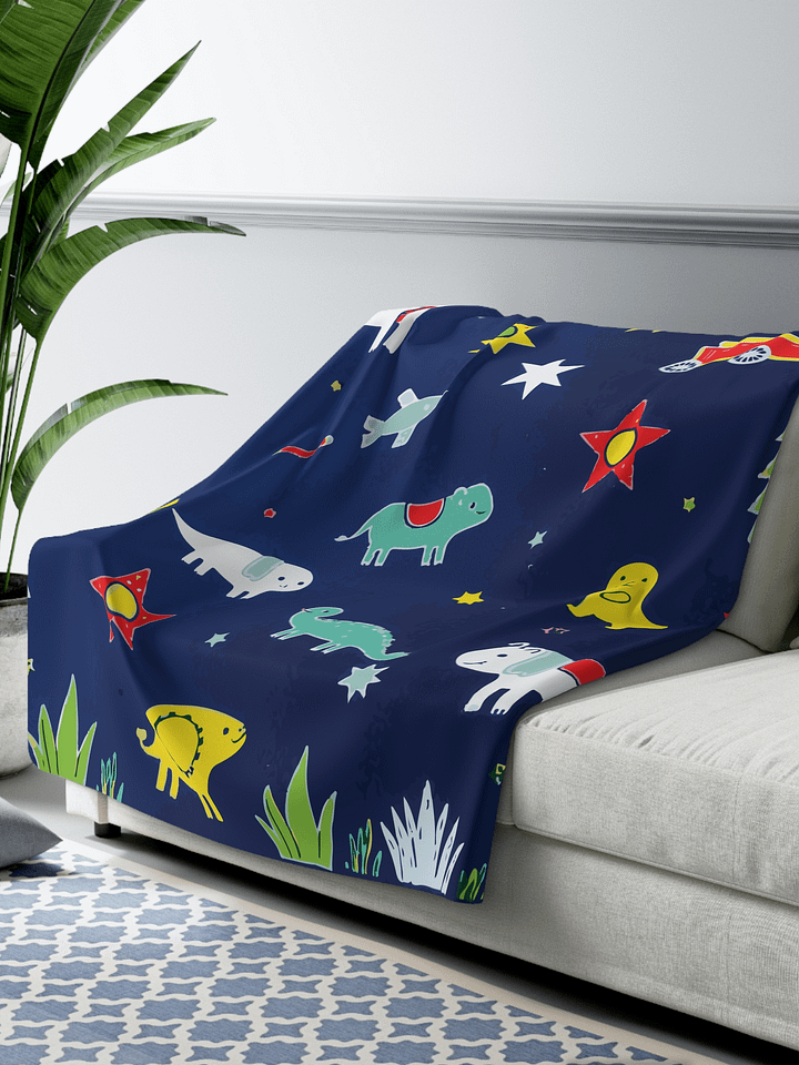 Pack of 13 Adorable Digital Art Design for Children's Blanket - Toys, Moon, and Stars Theme product image (2)