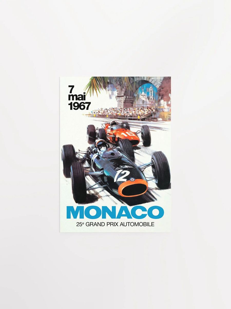 Monaco Vintage F1 Grand Prix, 1967 poster — Vintage Formula 1 poster, Monaco Grand Prix poster, retro travel poster, retro travel art product image (7)