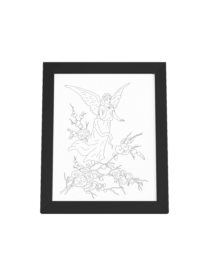 Color-Your-Own Christmas Framed Poster — Vintage Angel Art for Peaceful Holiday Decor product image (1)