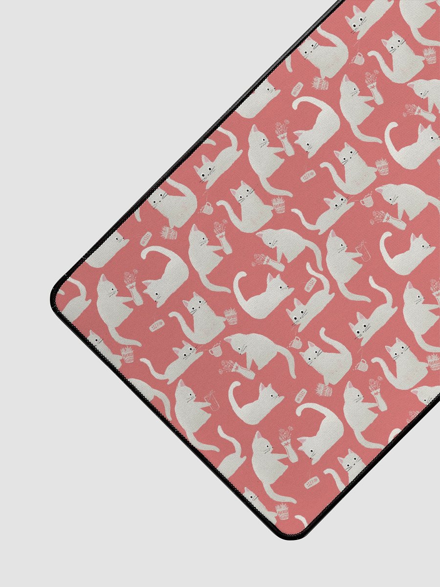 Bad Cats Knocking Stuff Over Patterned Desk Mat, Pink product image (3)