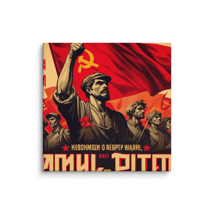 Revolutionary Propaganda: Workers with flags in bold red tones, symbolizing unity and the spirit of resistance. product image (14)