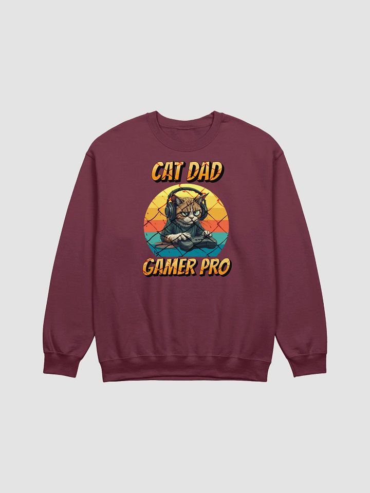 Cat Dad Gamer Pro Crewneck Sweatshirt product image (9)