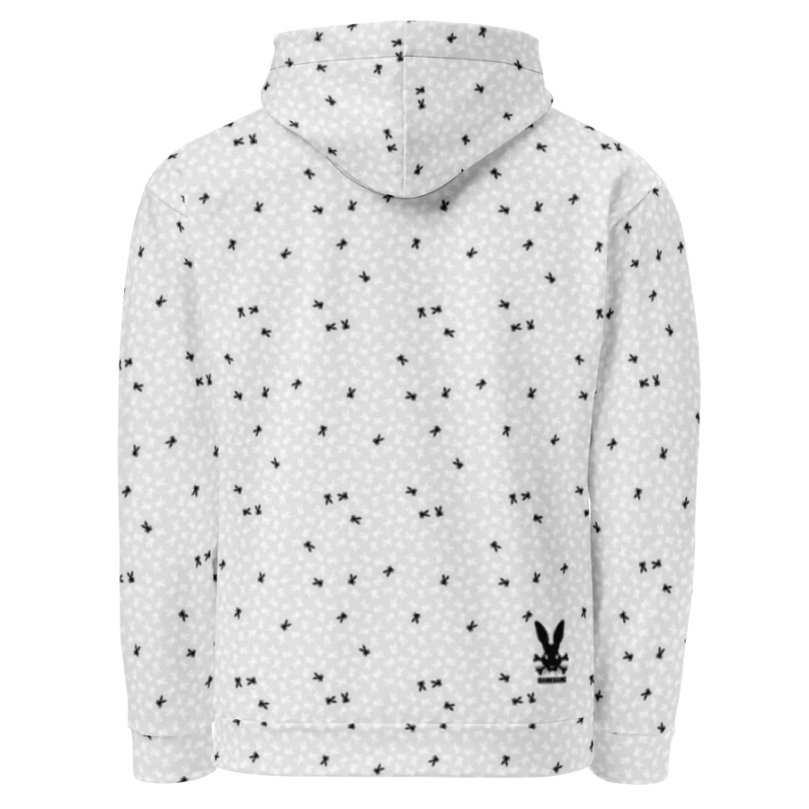 RareHare - Phat Line Signature Logo White All Over Print Hoodie. product image (3)