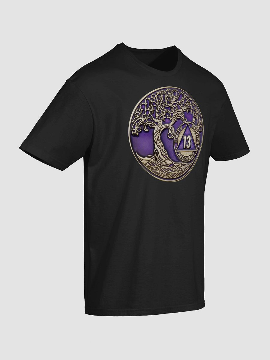 Twisted Tree of Life 13th Year Sobriety Purple Medallion T-Shirt product image (6)
