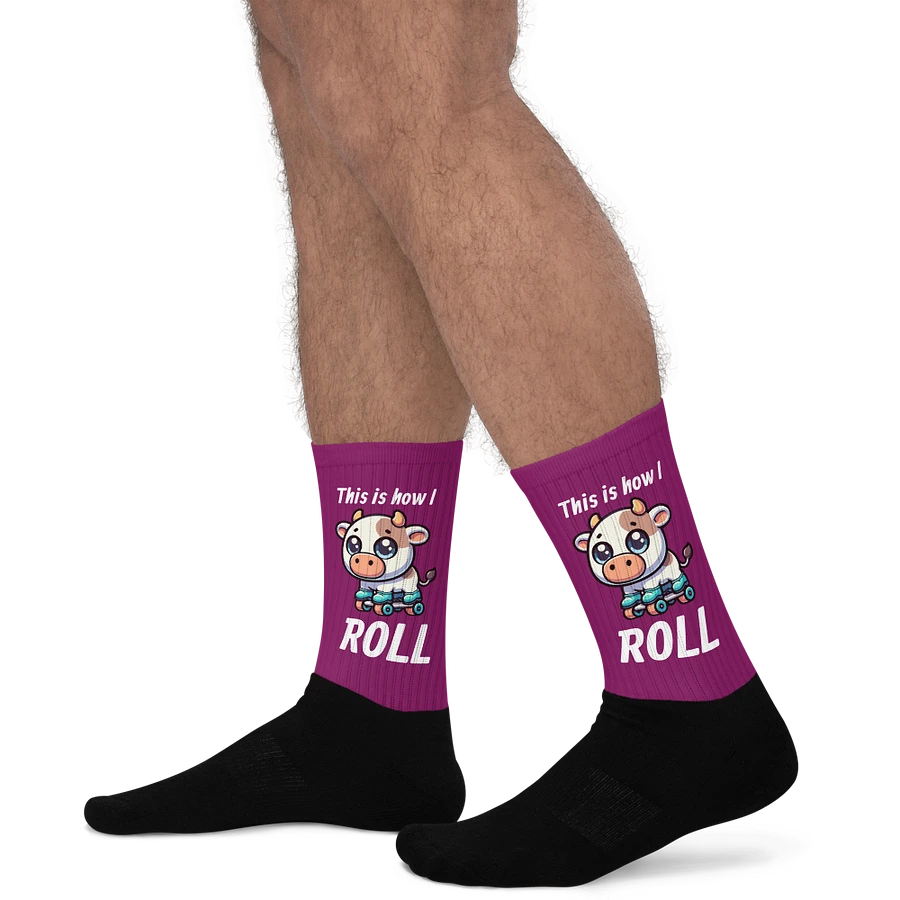 Rollerblading Cow Funny Socks product image (21)