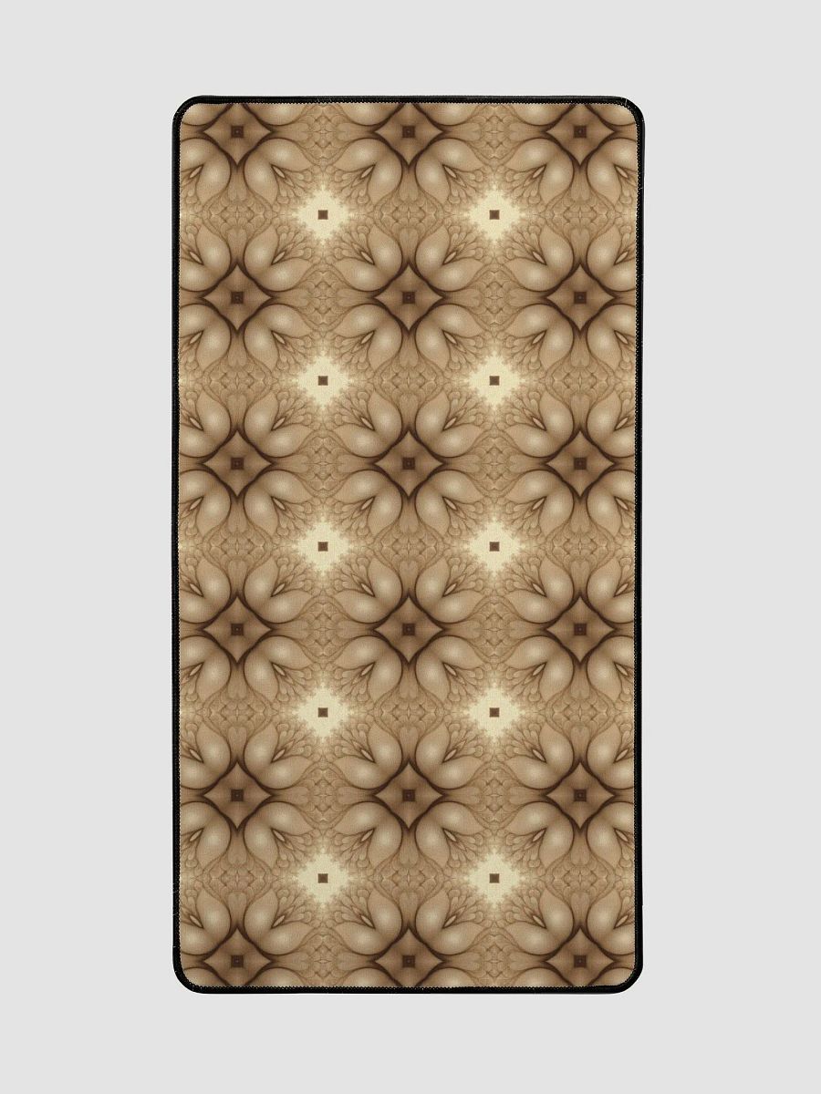 Desk Mat (31.5x15.5 inches) - Brown and Beige Tulip Pattern product image (2)