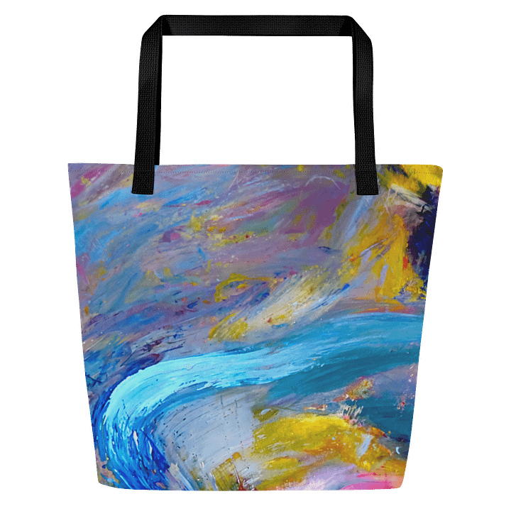Vibrant Abstract 97 All-Over Tote Bag with Pocket product image (1)